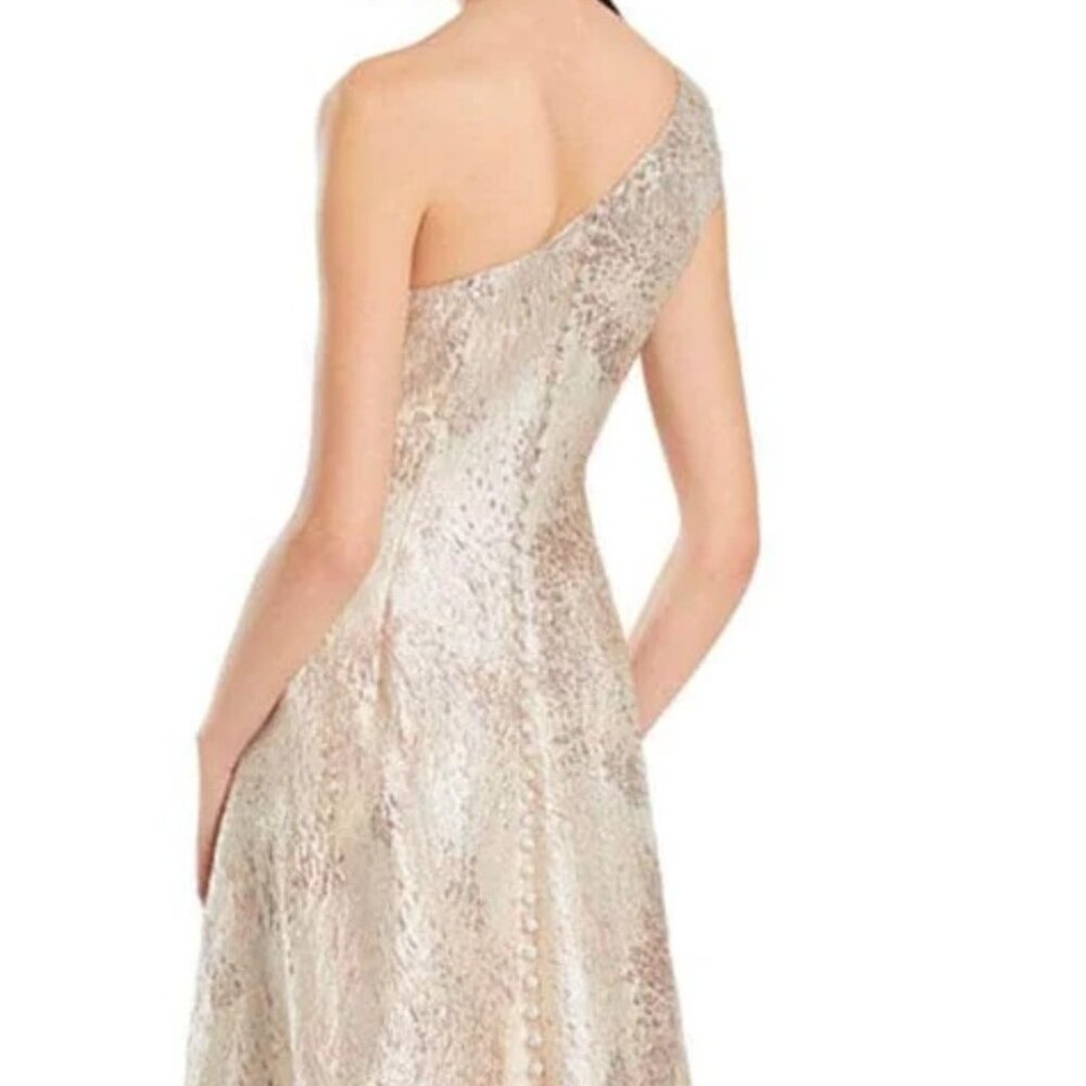 NWT Alexander by Daymor 3067S25 Draped One Shoulder A-line Dress Blush Size 8 - Picture 5 of 8